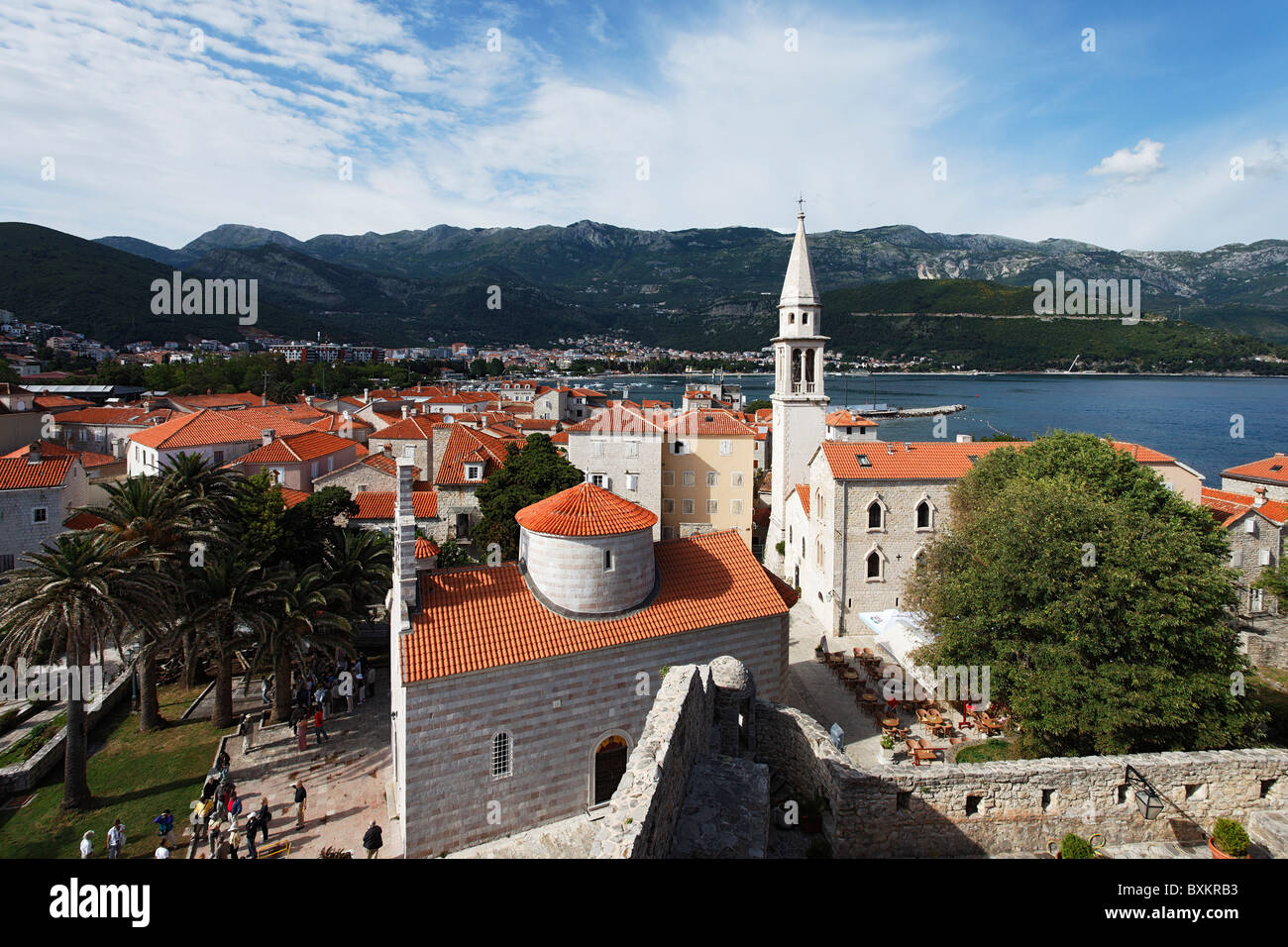 Bell Tower, Sveti Ivana Kathedrale, Altstadt, Stari Grad, Budva, Montenegro Stockfoto