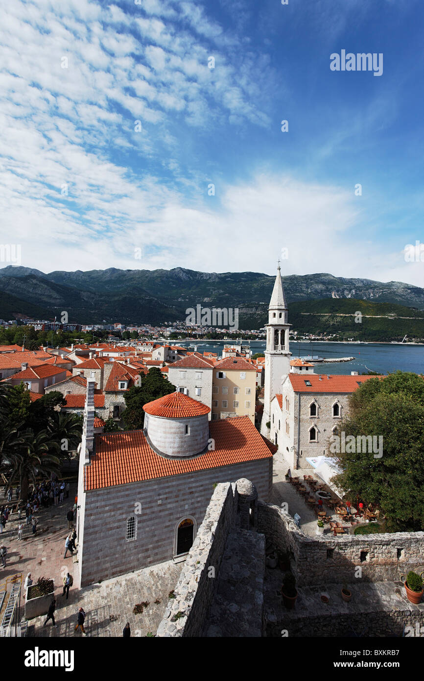 Bell Tower, Sveti Ivana Kathedrale, Altstadt, Stari Grad, Budva, Montenegro Stockfoto