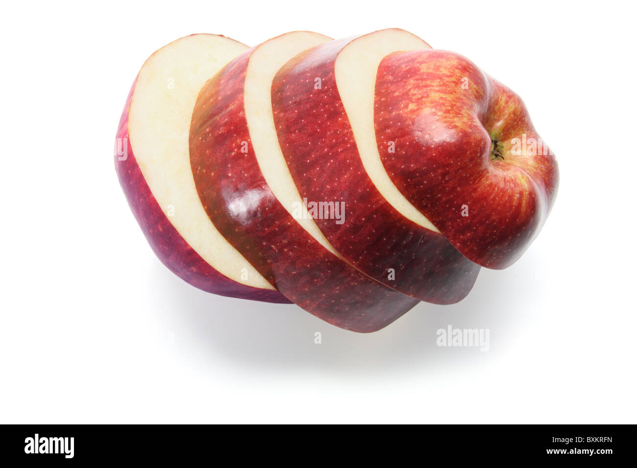 Scheiben der roten Apfel Delicious Stockfoto