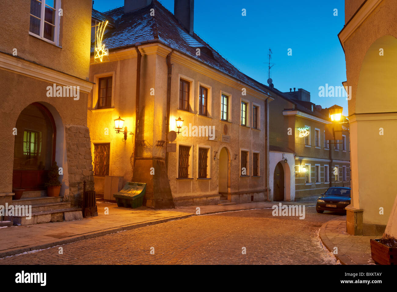 Sandomierz - die Altstadt am Abend, Polen Stockfoto