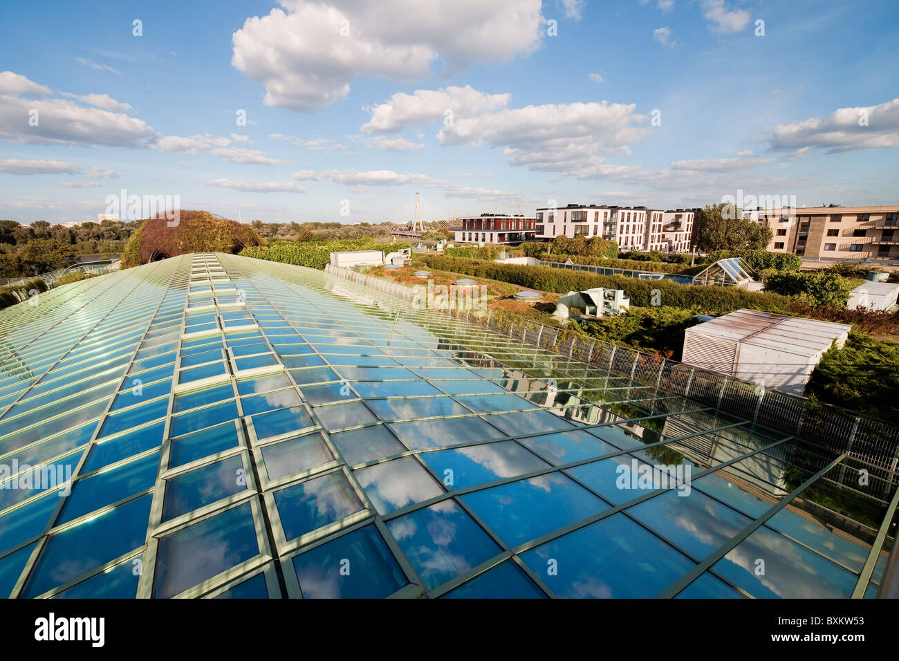 Öffentlichen Dachgarten der Universitätsbibliothek Warschau, Polen Stockfoto