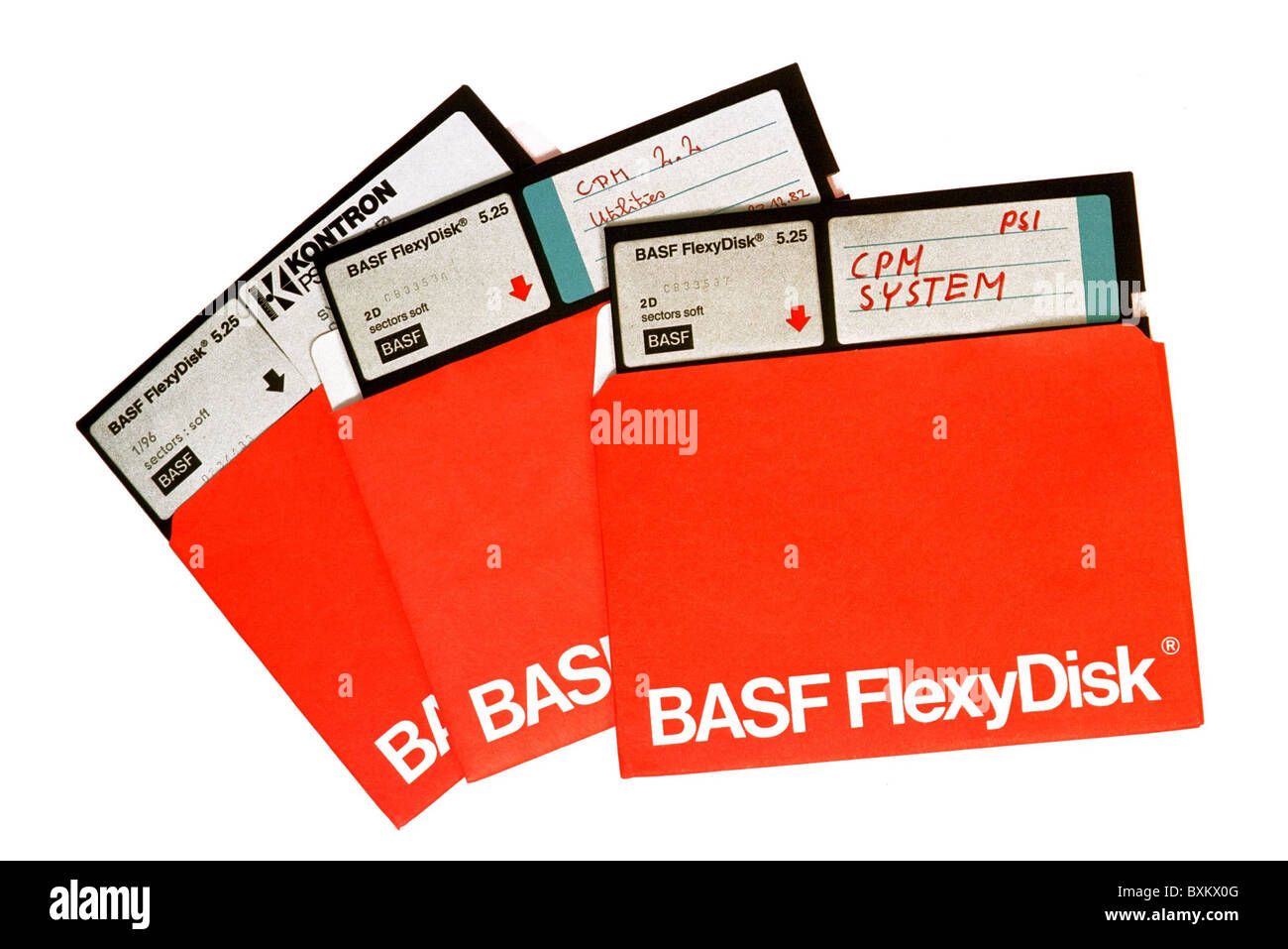 Computer / Elektronik, Hardware, 5.25' Disketten mit CP/M Betriebssystem, Deutschland, um 1978, zusätzliche-Rights-Clearences-nicht verfügbar Stockfoto