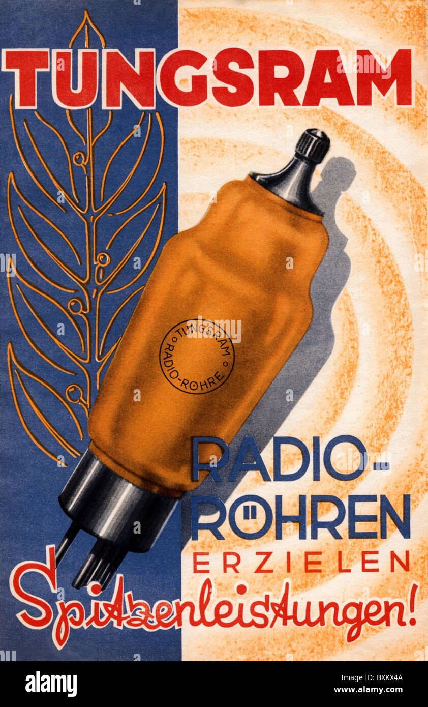 Rundfunk, Radio, Werbung für Radio tube Tungsram
