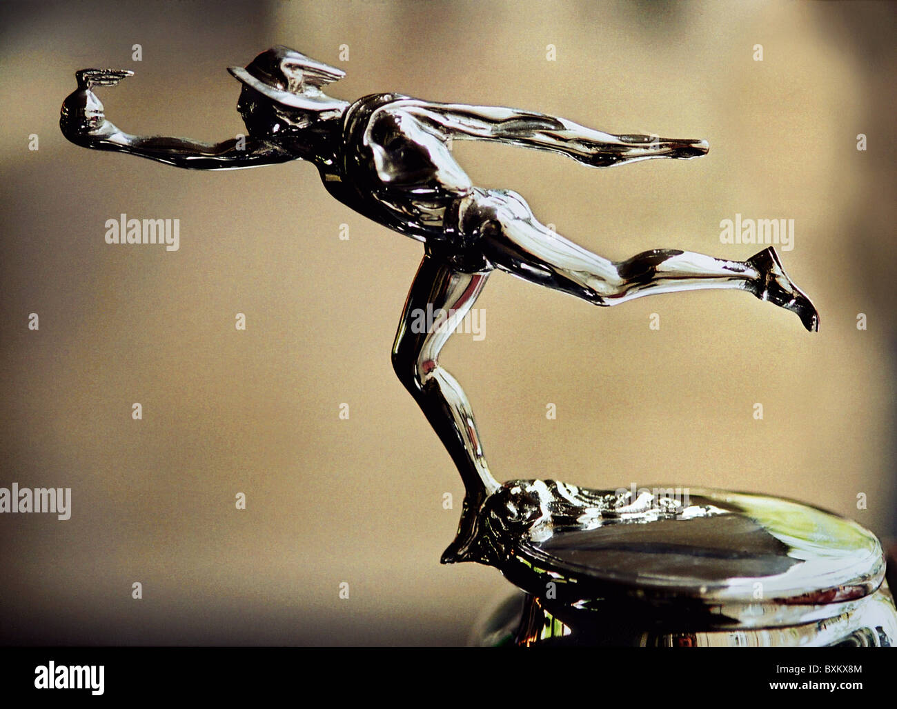 Hermes, Maskottchen eines Buick-Veteranen-Wagens, Metall, silberfarben, Deutschland, 20. Jahrhundert, Stockfoto