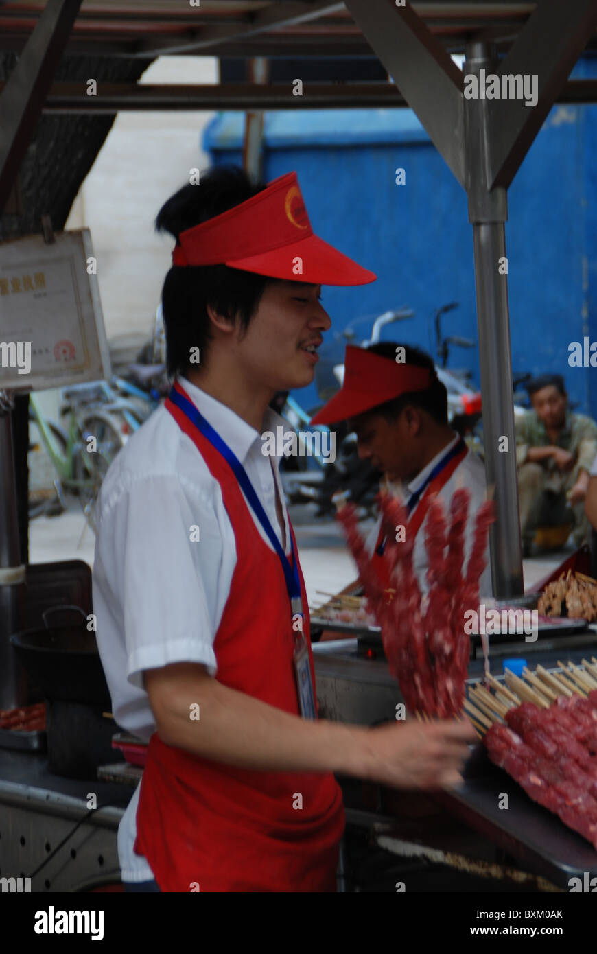 Lebensmittel-Markt, Skorpione, Käfer, Wangfujing Street, Beijing, China Stockfoto