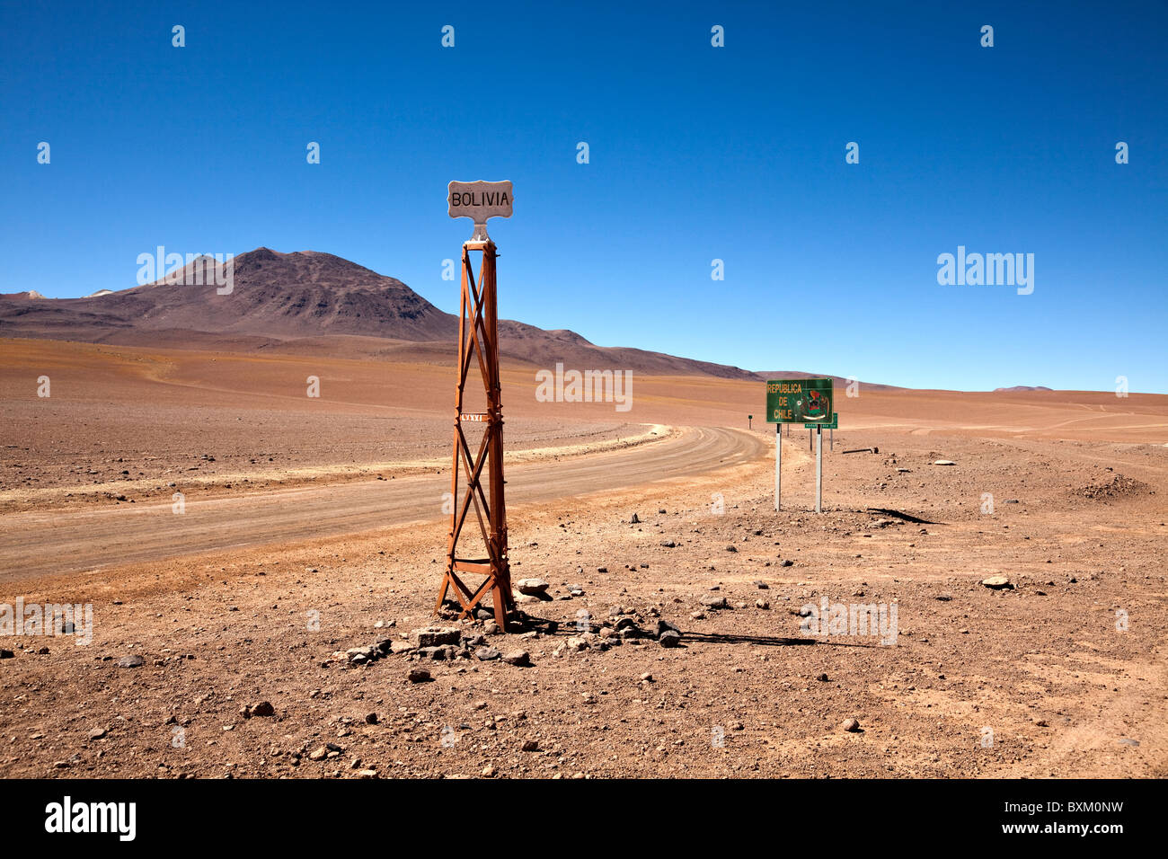 Wüste Landschaftsblick auf bolivianischen / chilenischen Grenze bei Hito Cajon, Südamerika Stockfoto
