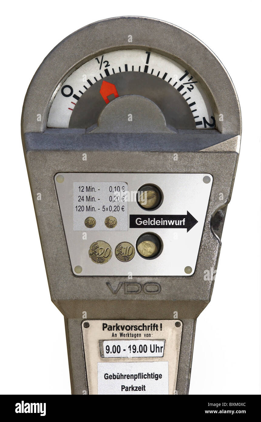 Uhren, Parkuhr, modifiziert mit Euro, Deutschland, 2002, Zusatzrechte-Abfertigung-nicht vorhanden Stockfoto