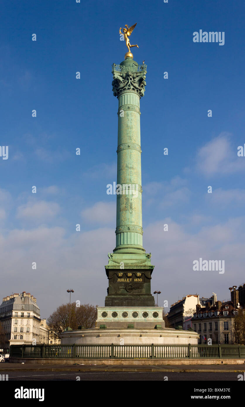 Die Juli-Spalte (Colonne de Juillet), Place De La Bastille, Paris, Frankreich Stockfoto