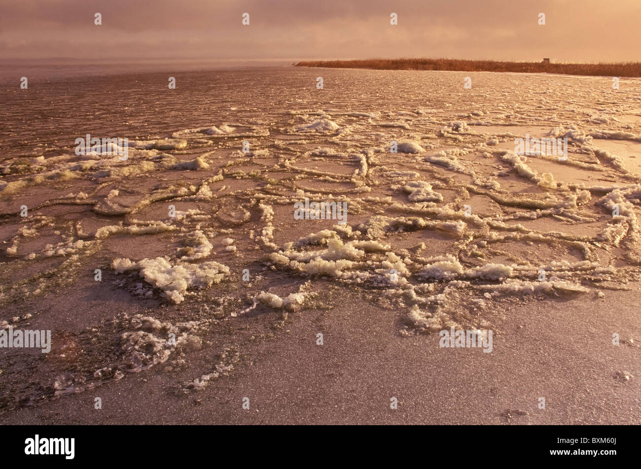 Gefrorenen See Champlain Stockfoto