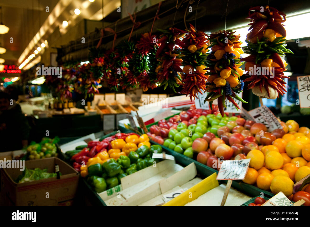 Seattle Fischmarkt - Pike Place Market Stockfoto