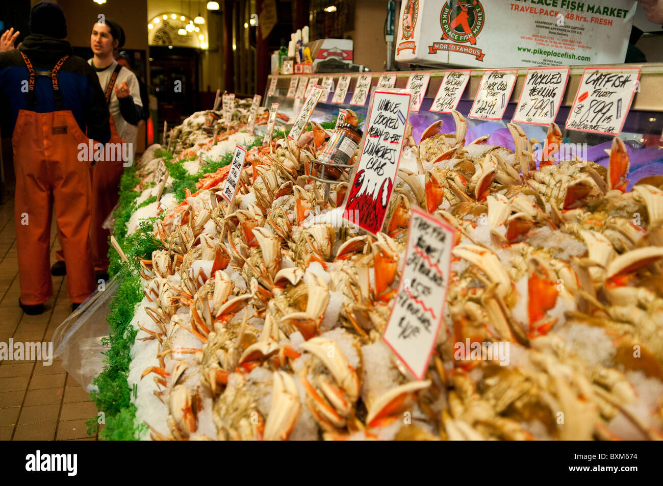 Seattle Fischmarkt - Pike Place Market Stockfoto
