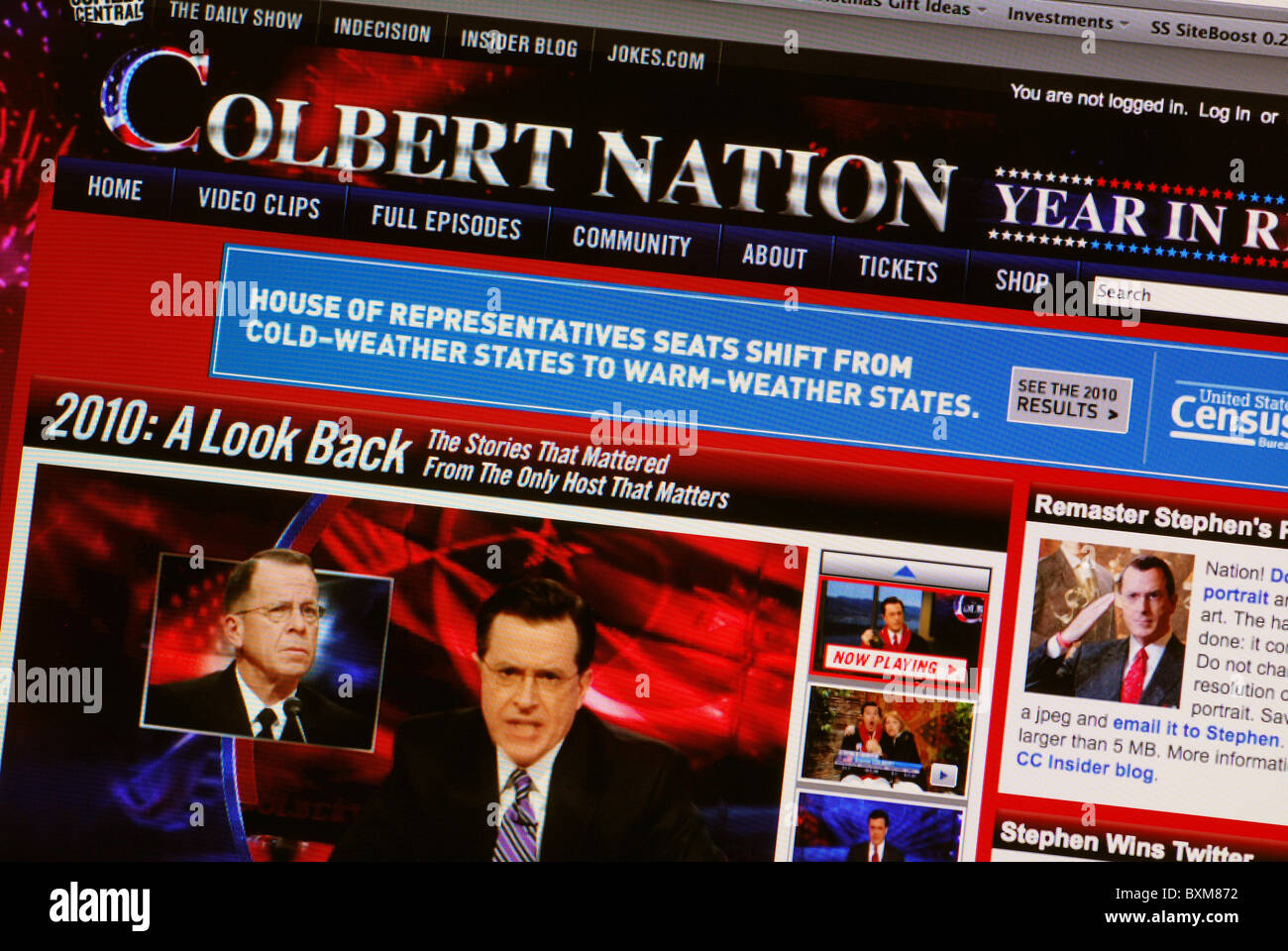 Segment auf 'Don't bitte sag nicht"mit Adm Michael Mullen auf der Colbert Report auf Comedy Central Stockfoto