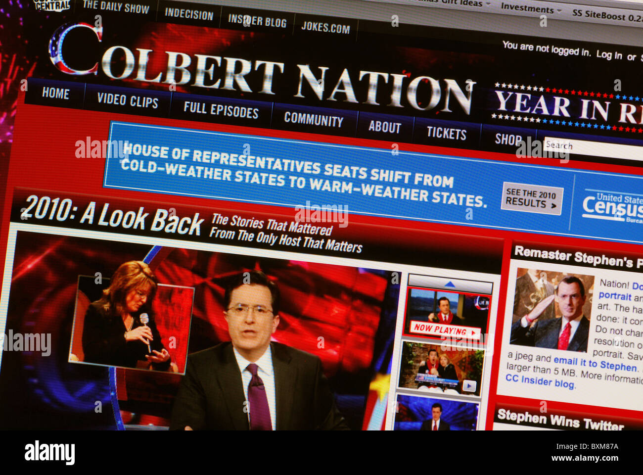 Sarah Palin-Segment auf der Colbert Report auf Comedy Central Stockfoto