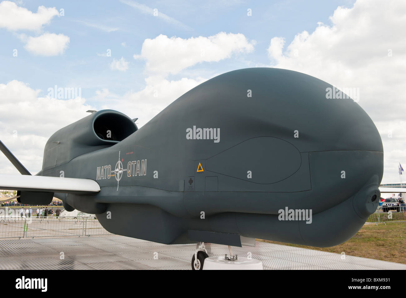 Die Global Hawk, eine unbemannte Aufklärungsflugzeuge, die angezeigt wird auf der Farnborough Air Show 2010 Stockfoto