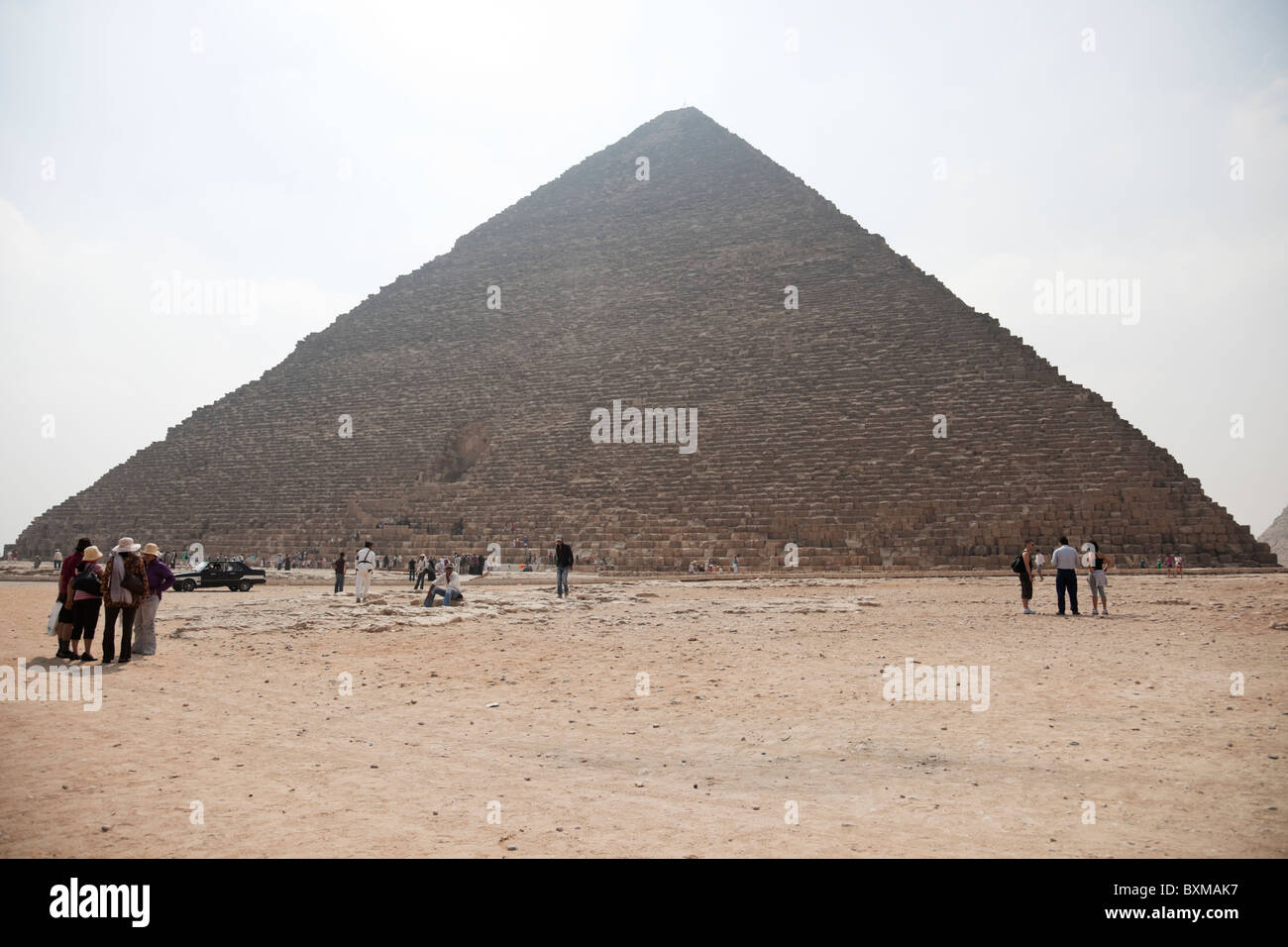 Pyramiden von Gizeh, eines der sieben Weltwunder. Stockfoto