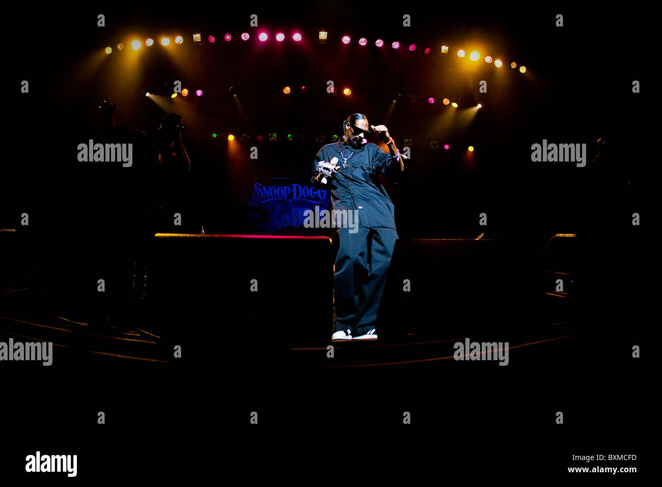 Rap-Star Snoop Dogg, die live im Konzert Stockfoto