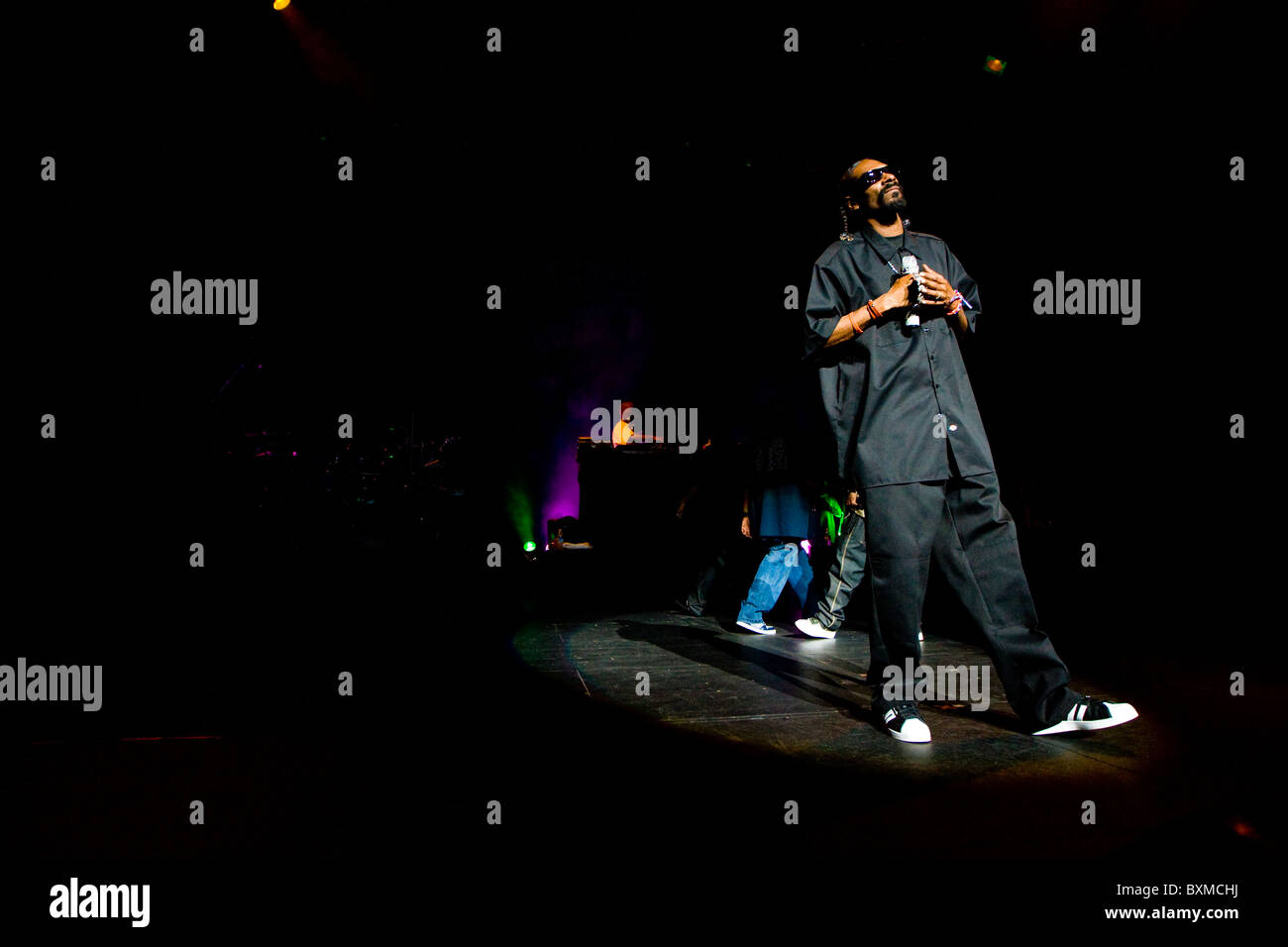 Rap-Star Snoop Dogg, die live im Konzert Stockfoto