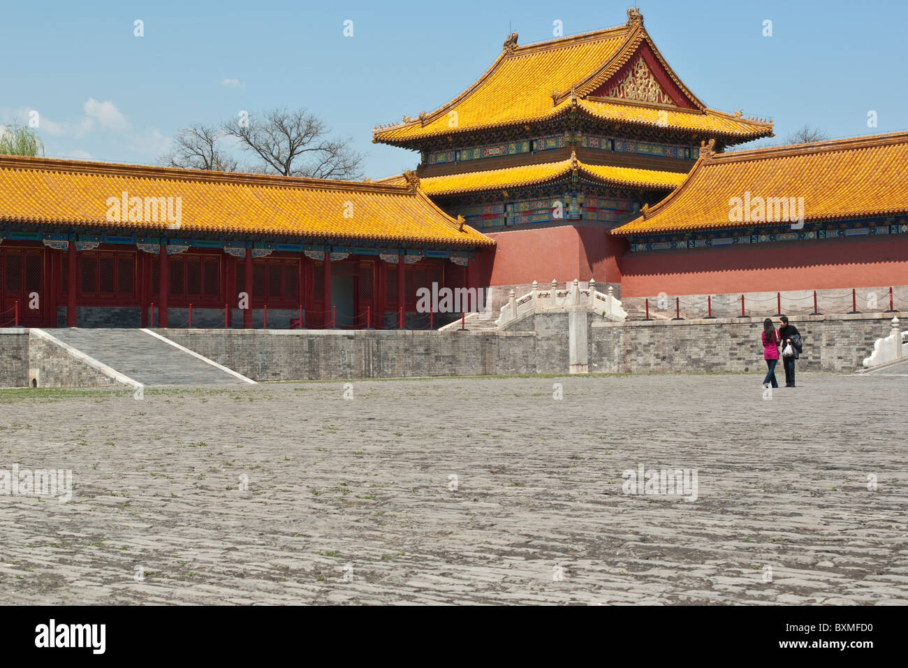 Asien, China, Peking. Harmonie-Platz Blick; Verbotenen Palast. Stockfoto