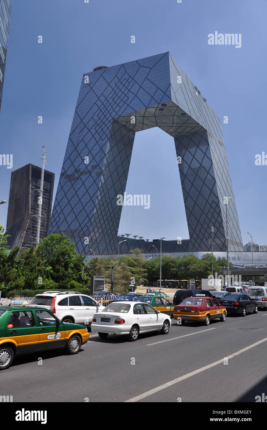 Beeindruckende Architektur auf CCTV Gebäude in Peking, China Stockfoto