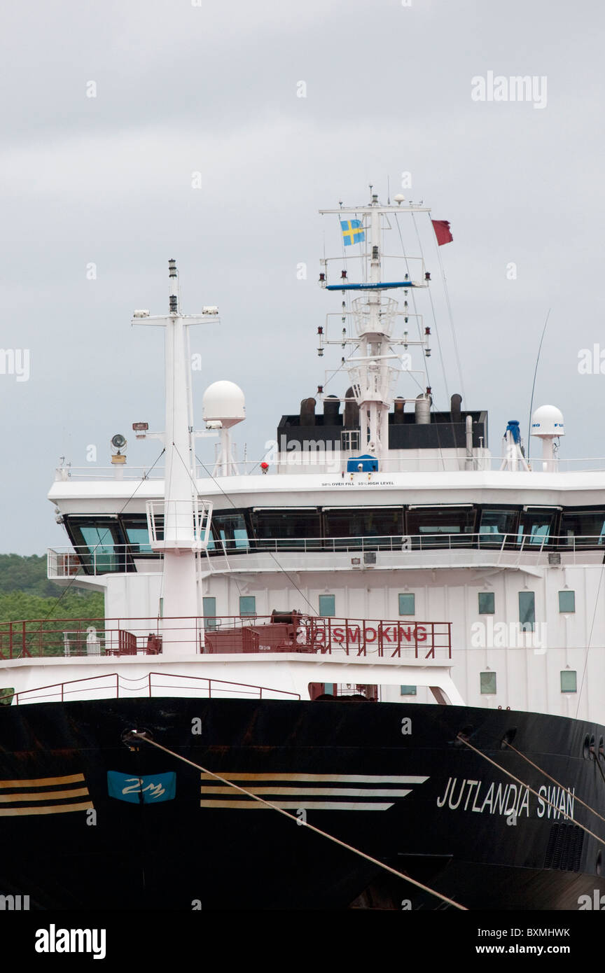 Ein Produkt/chemischer Tanker von der dänischen Reederei Uni-Tanker. Stockfoto