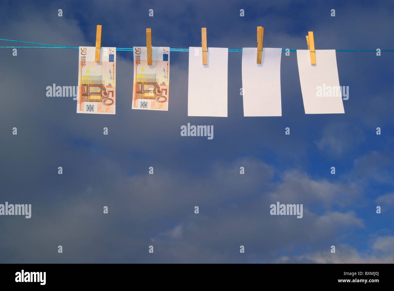 Geldwäsche Stockfoto