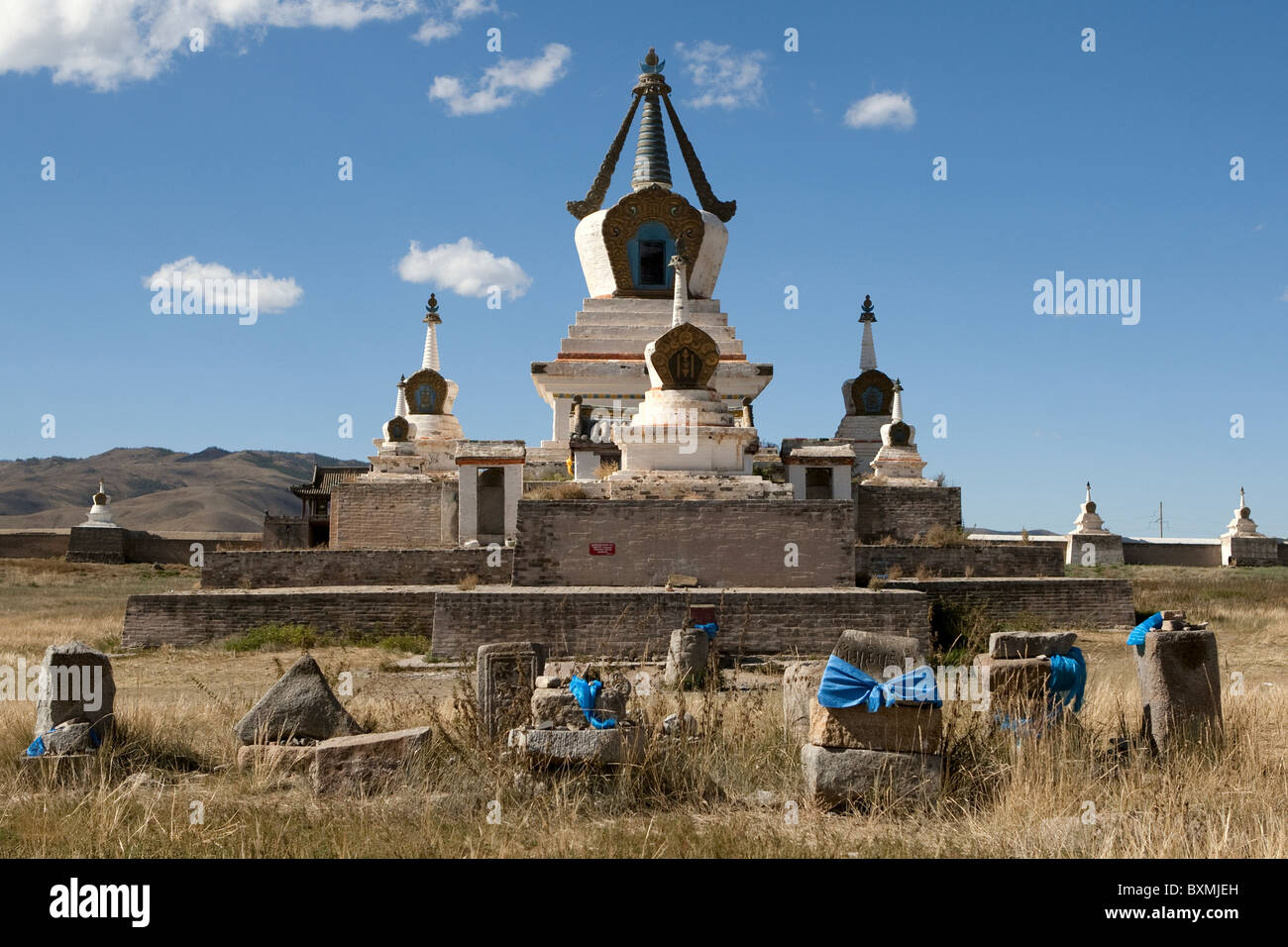 Erdene Zuu Khiid Rogachevo Village, Mongolei - Stupa Stockfoto