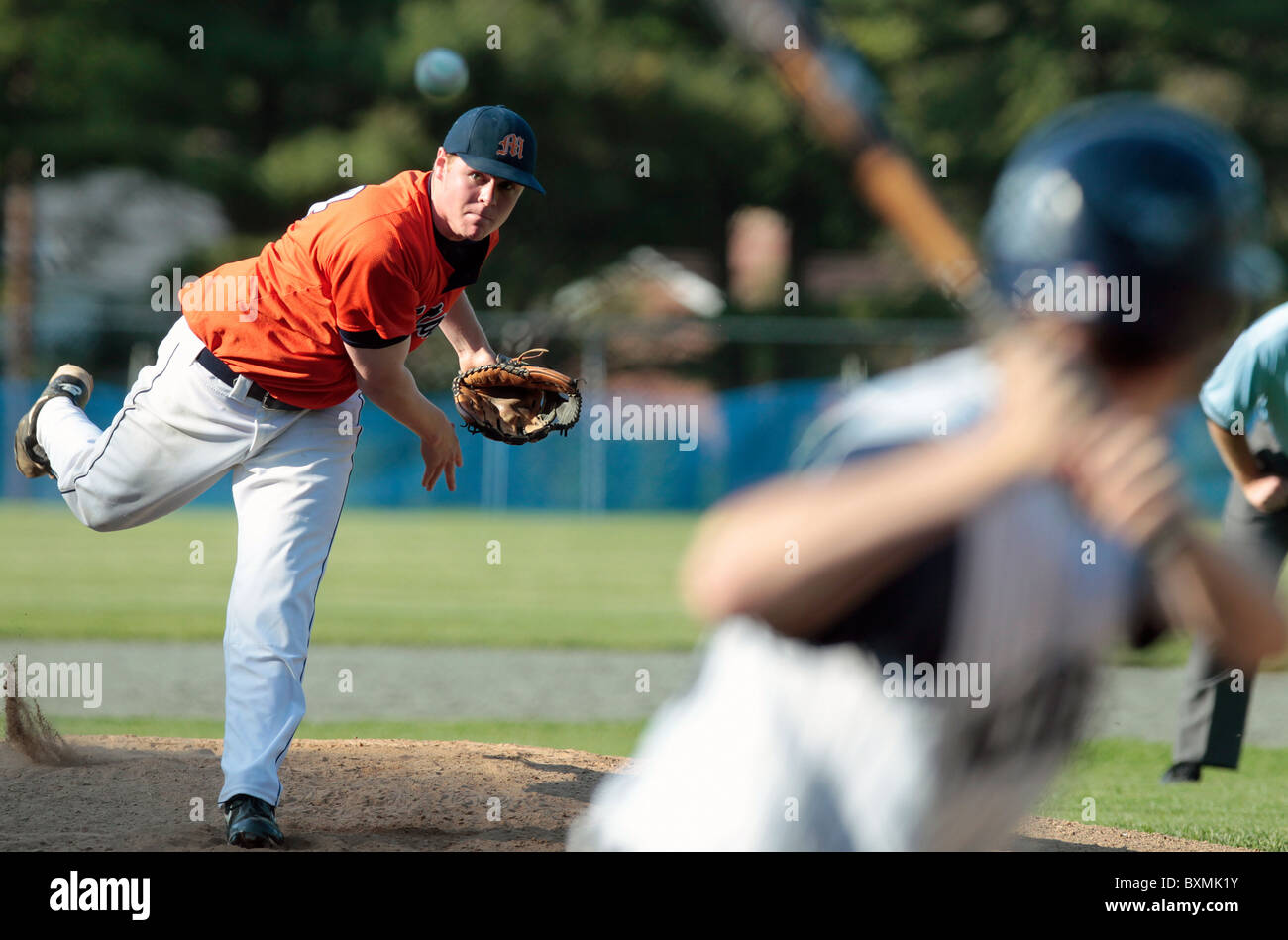 Amerikanische High School baseball Stockfoto