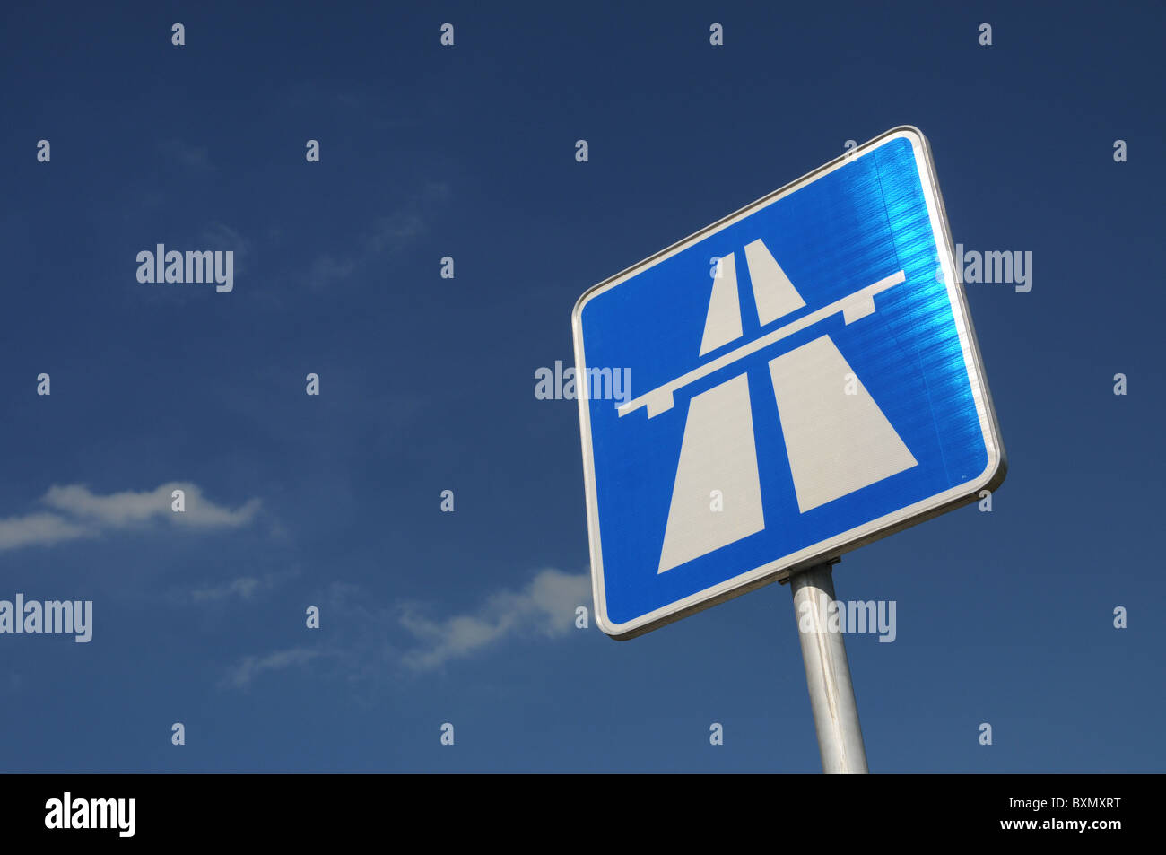 Highway Straßenschild in Deutschland Stockfoto