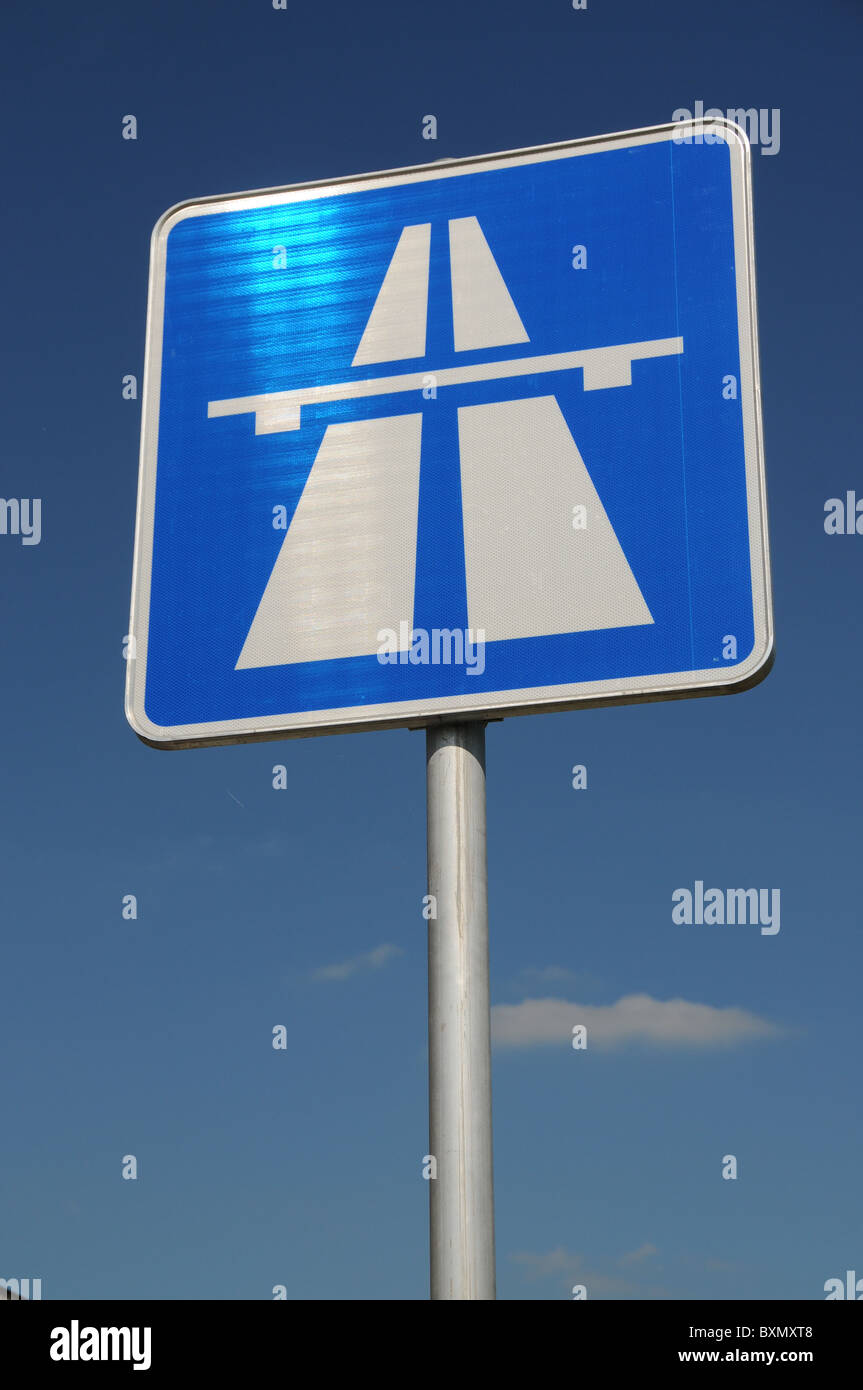 Highway Straßenschild in Deutschland Stockfoto