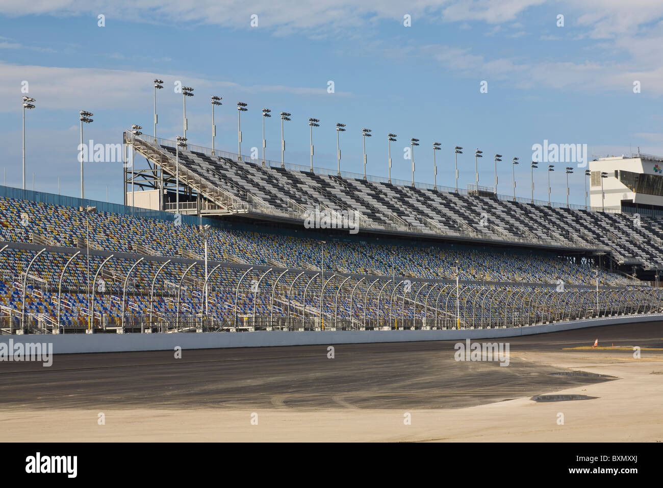 Leeren Tribünen auf dem Daytona International Speedway in Florida Stockfoto
