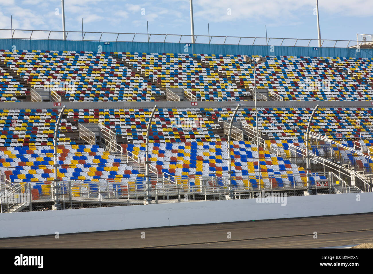 Leeren Tribünen auf dem Daytona International Speedway in Florida Stockfoto