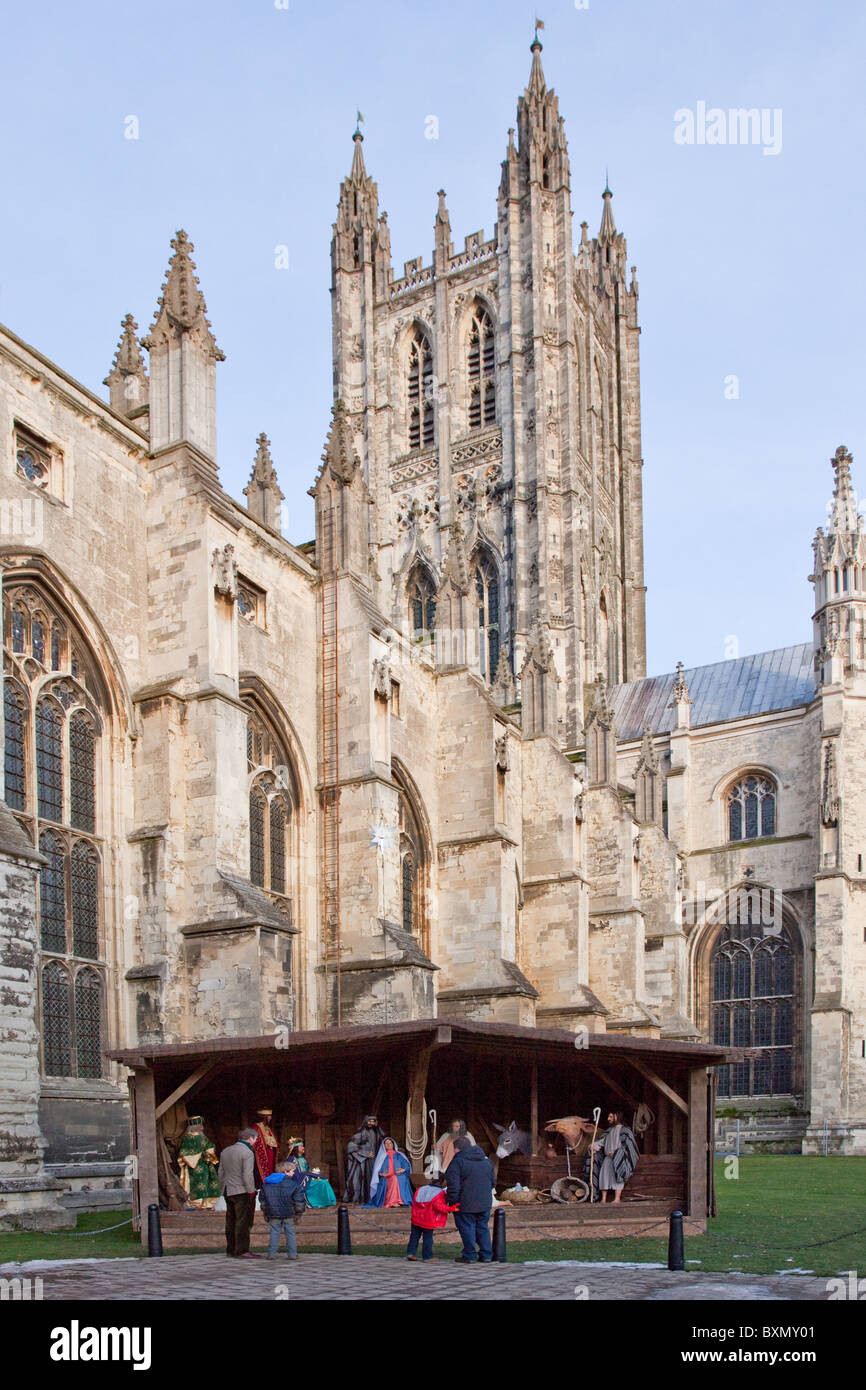 Weihnachtskrippe in der Canterbury Cathedral. Weihnachten 2010 Stockfoto