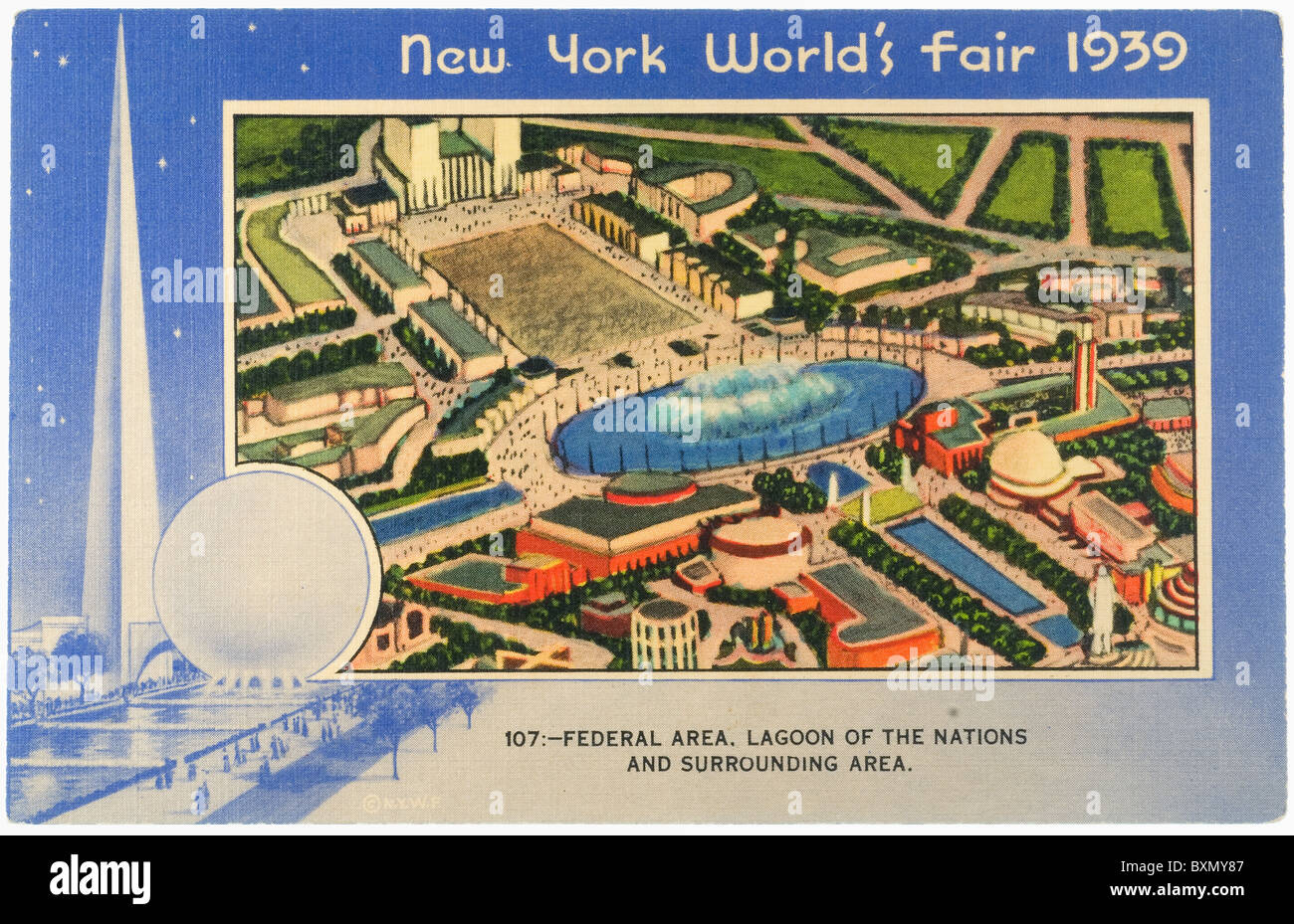 Vintage Postkarte aus New York Welten Fair 1939 Stockfoto