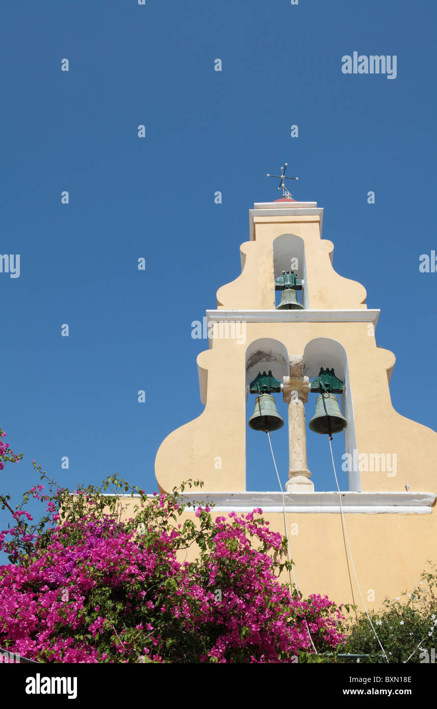 Turm der Kirche Theotokos Kloster Paleokastritsa Stockfoto