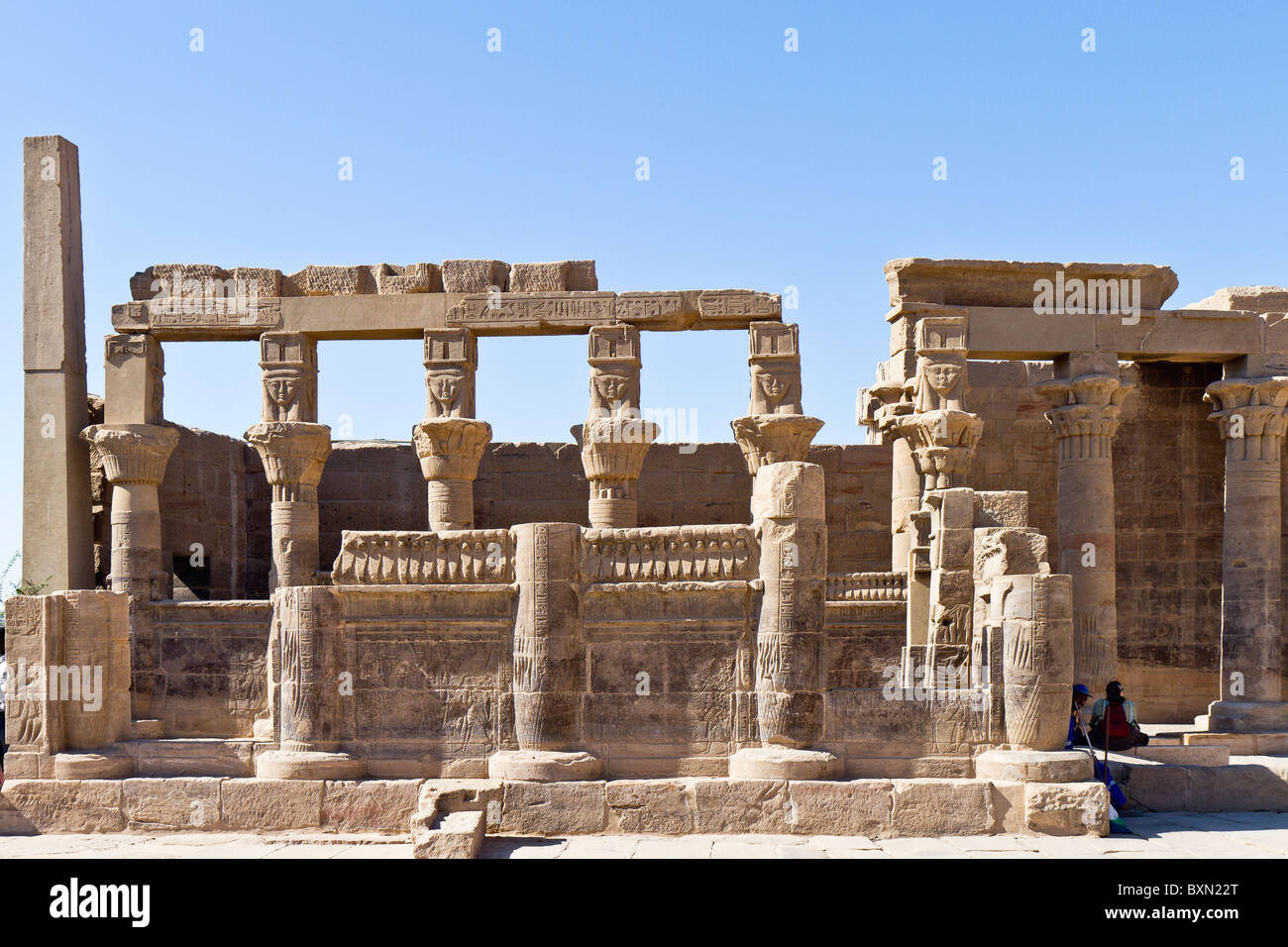 Ägypten Assuan Tempel der Isis West Kolonnade Stockfoto