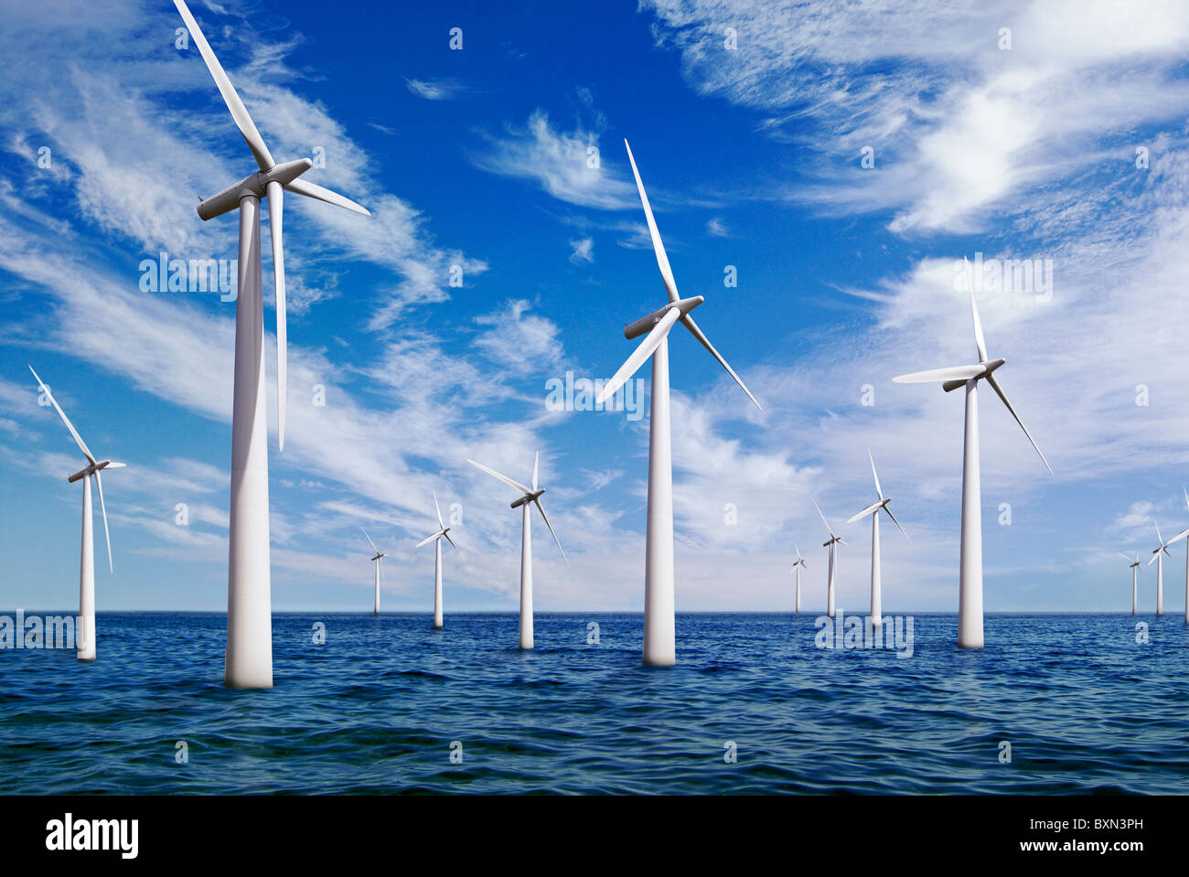 Offshore-Wind Farm, UK. Stockfoto