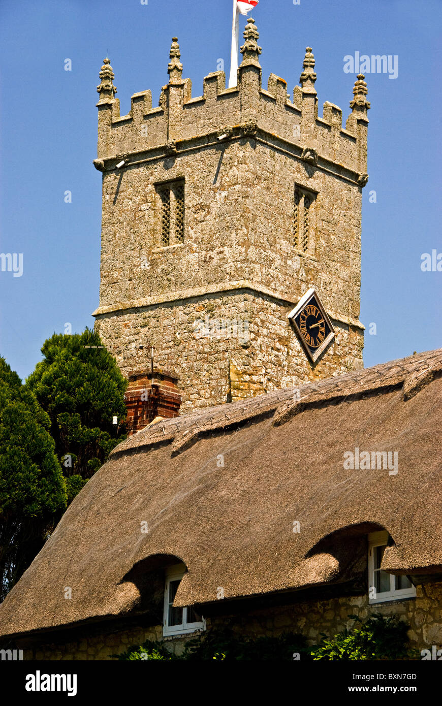Godshill Dorfkirche, Isle Of Wight, Großbritannien Stockfoto