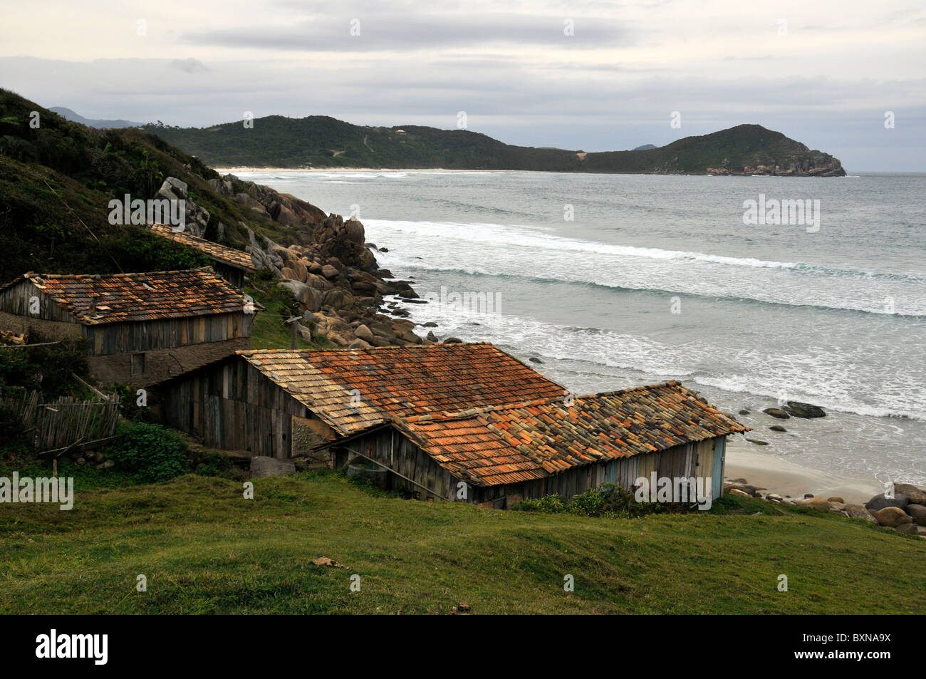 Alten Fischerdorf, Rosa Beach, "Praia do Rosa", Imbituba, Santa Catarina, Brasilien Stockfoto