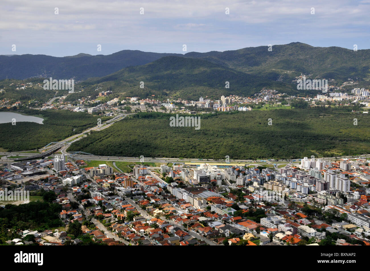Luftaufnahme, Florianopolis, Santa Catarina, Brasilien Stockfoto