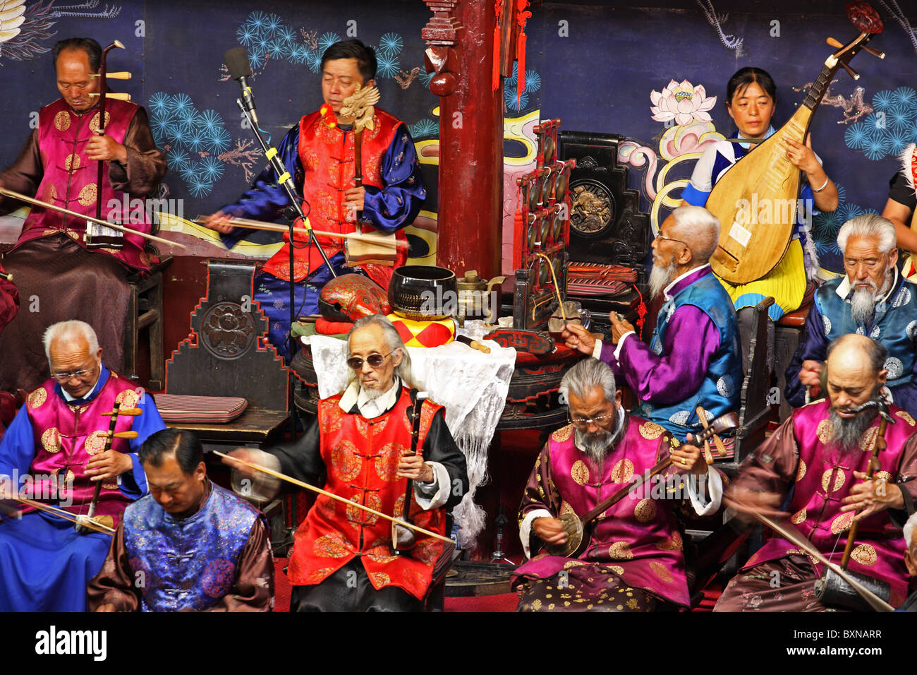 Naxi Ancient Music Orchestra, Lijiang, Provinz Yunnan, China Stockfoto