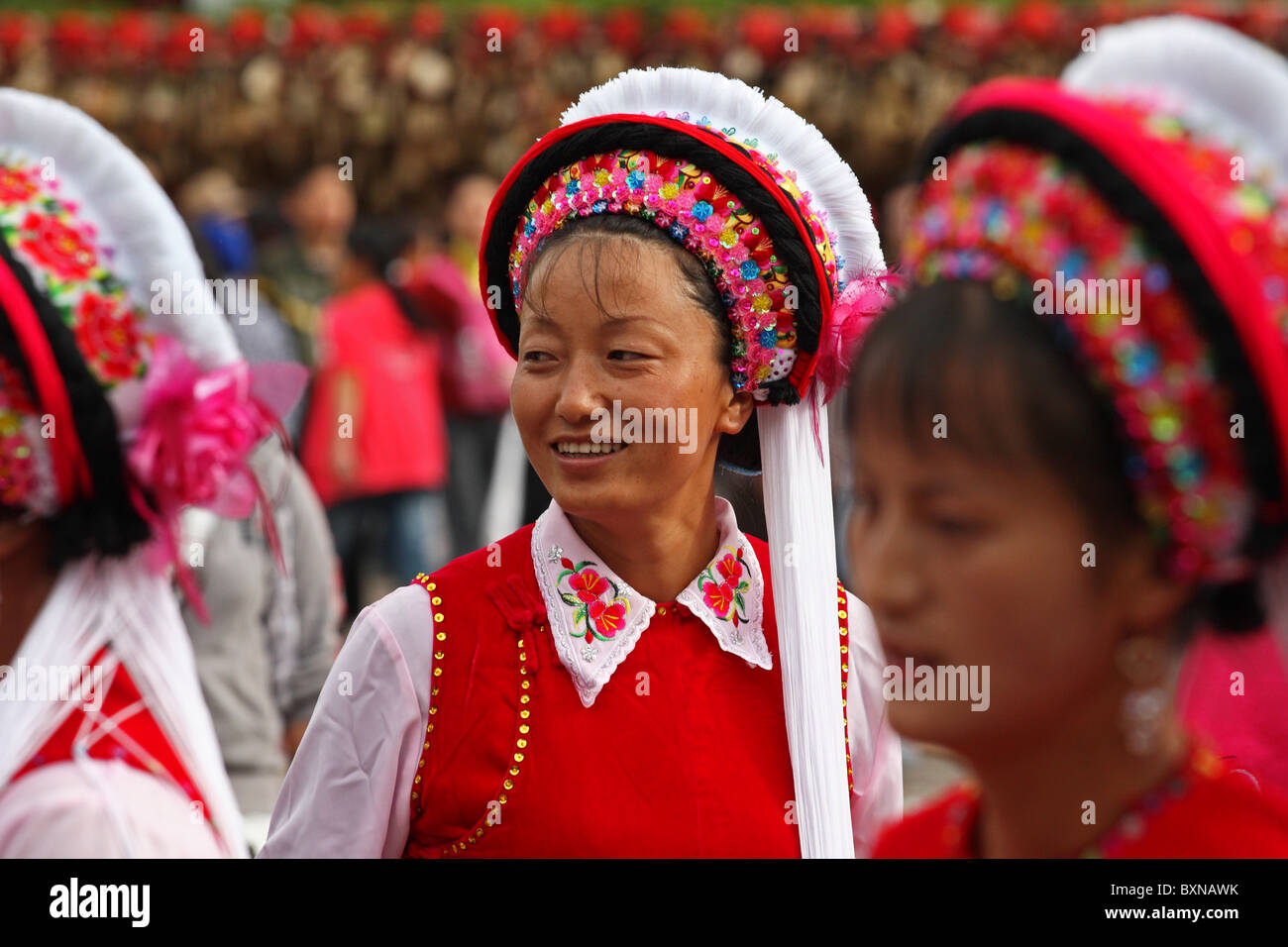 Bai Frauen in Lijiang, Provinz Yunnan, China Stockfoto