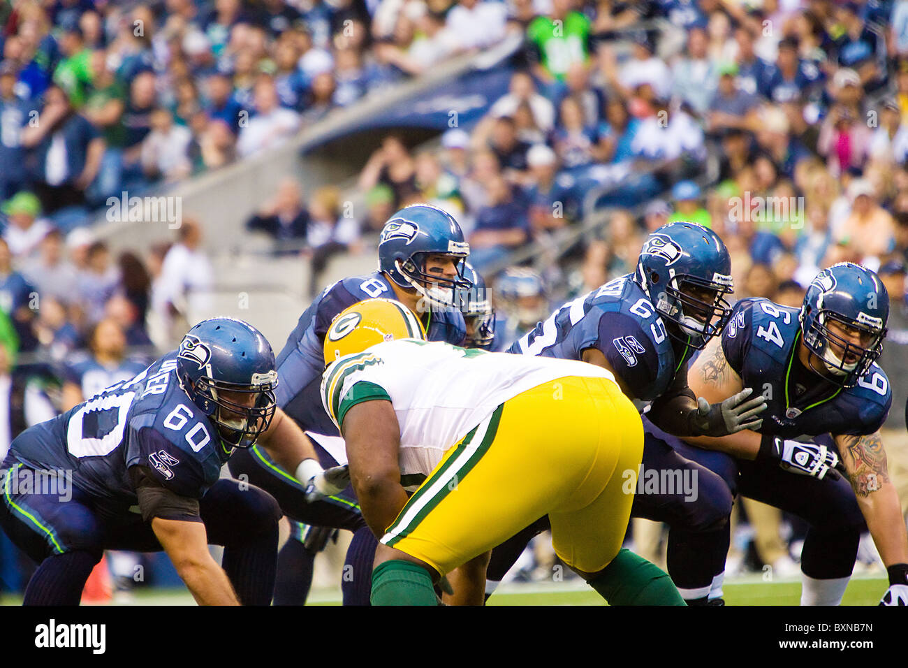 Matt Hasselbeck von den Seattle Seahawks ein NFL Football-Spiel gegen die Green Bay Packers Stockfoto