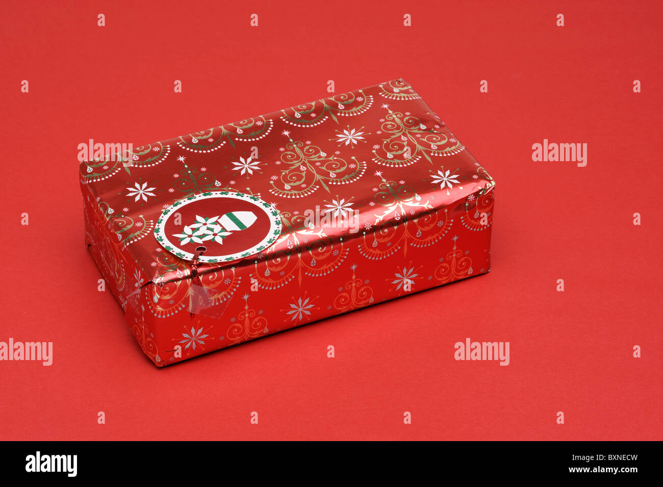 Roten Weihnachtsgeschenk Stockfoto