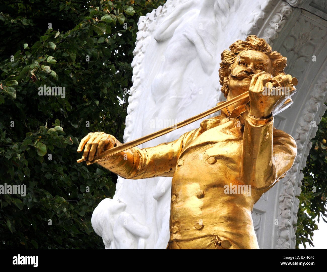 Johann Strauss II-Statue im Stadtpark Wien Österreich Stockfoto