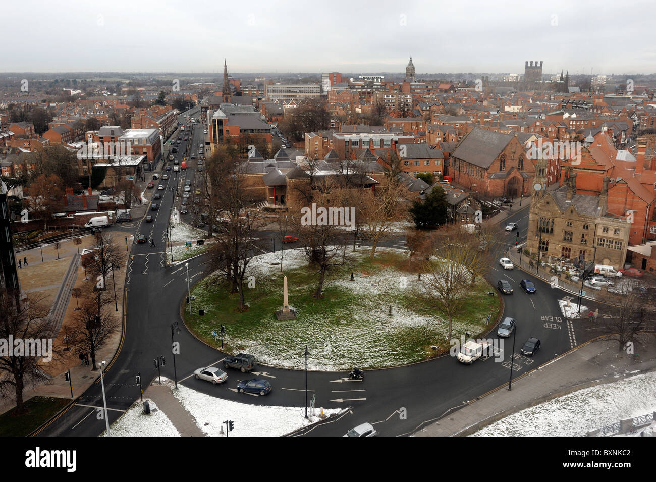 Blick von der Chester-Rad in Richtung Stadtzentrum Stockfoto