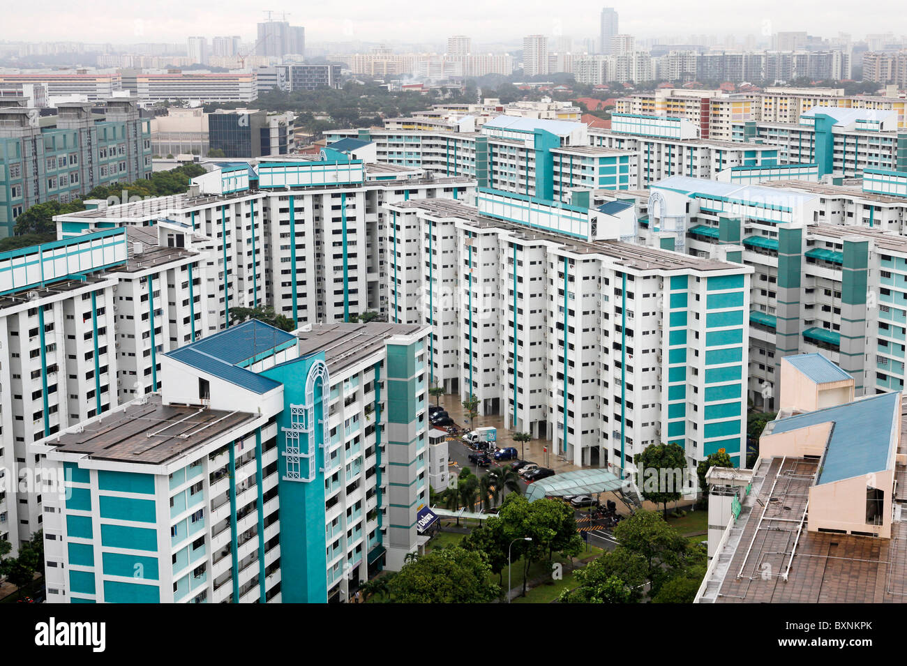 Singapur: Gehäuse in einem Mittelklasse-Wohnquartier Clementi Stockfoto
