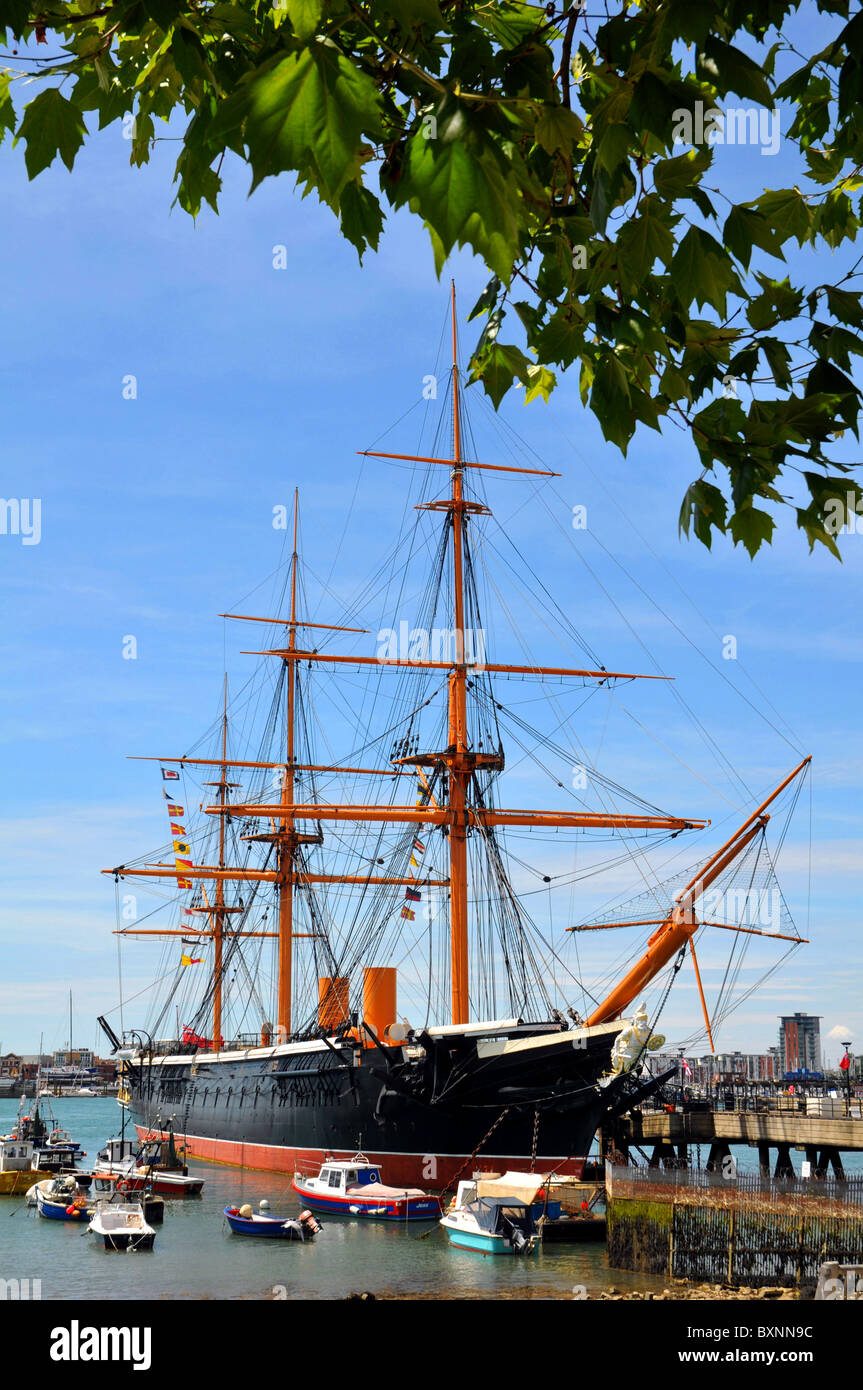 HMS Warrior historische Schiff, Portsmouth Historic Dockyard, Hampshire, England, UK Stockfoto