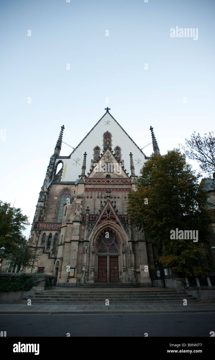 Thomaskirche oder St.-Thomas-Kirche in Leipzig, Sachsen, Deutschland, Europa Stockfoto