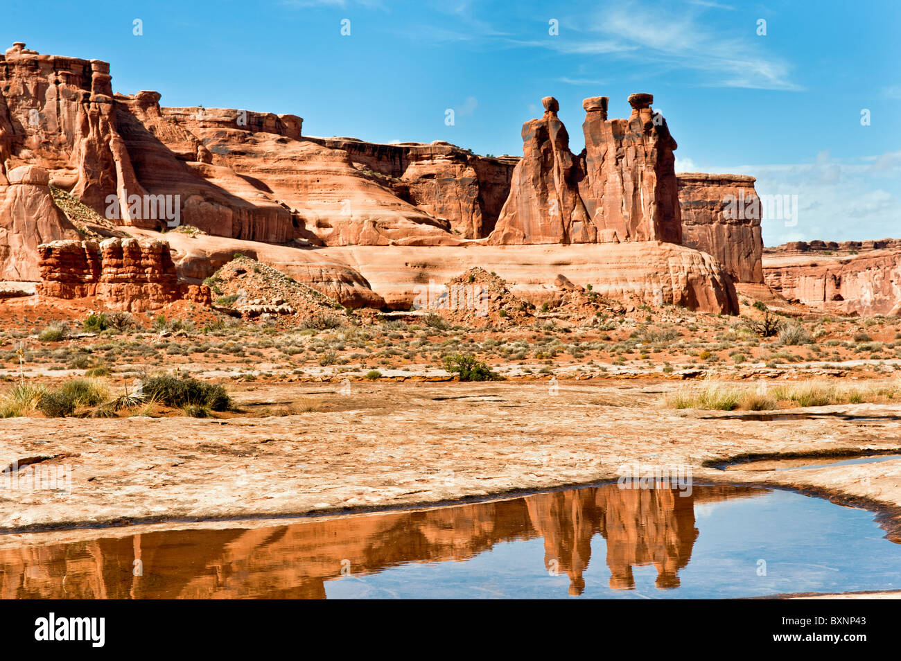 Die drei-Klatsch-Arches-Nationalpark in der Nähe von Moab Utah USA Stockfoto