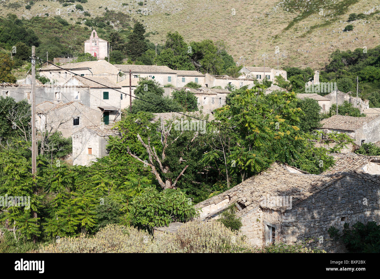 Alt Perithia Korfu Stockfoto